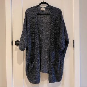 Universal Thread Oversized Navy Blue Open Cardigan with Front Pockets